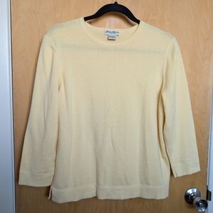 Eddie Bauer Butter Yellow Knit Cotton Sweater